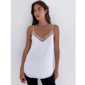 Light grayish silver mesh camisole Babaton